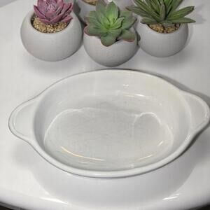 Mount Clemens Pottery White Baking Dishes Au Gratin 8.5" bowl